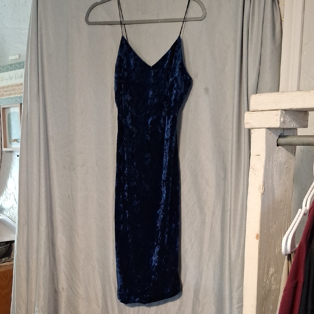 Blue Velvet Dress
